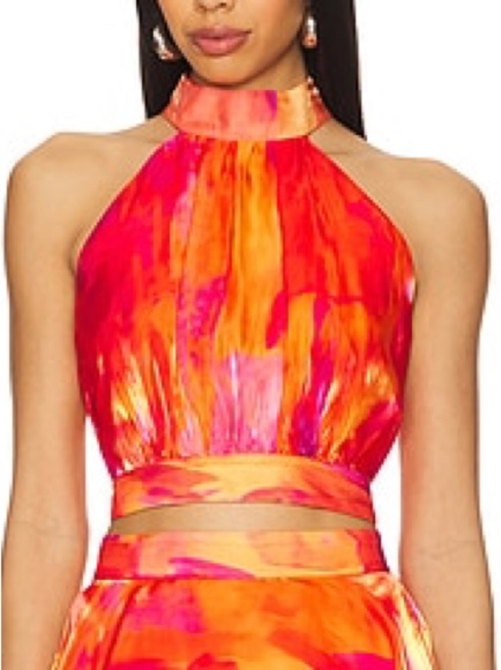NWT Yaura x Tuckernuck Faari Aquarelle Crop Top Orange & Purple Size 4 Festival